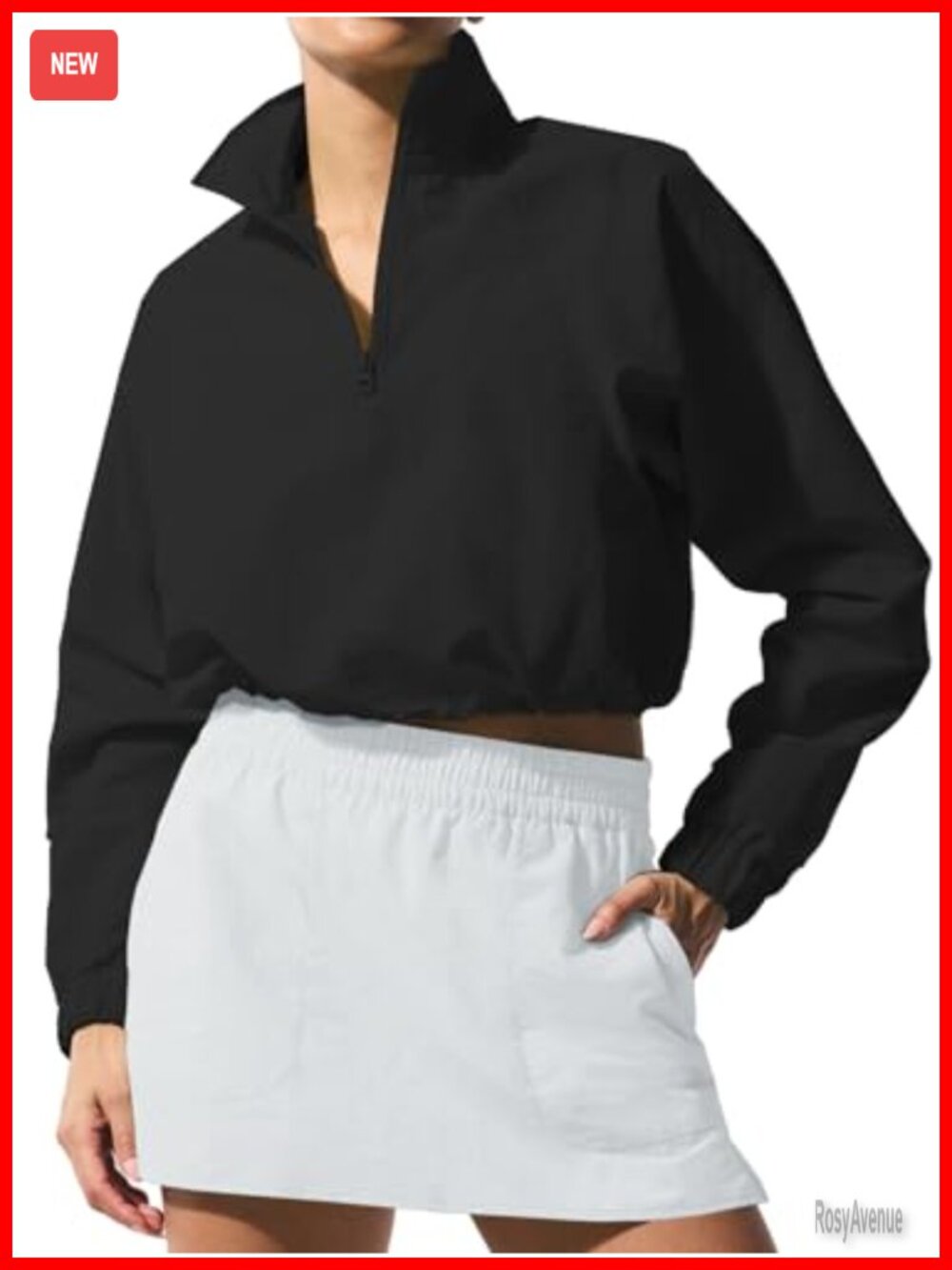 Women's Cropped Quarter Zip Pullover Top Long Sleeve Athletic Workout